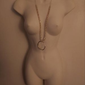 Gold glass beaded necklace